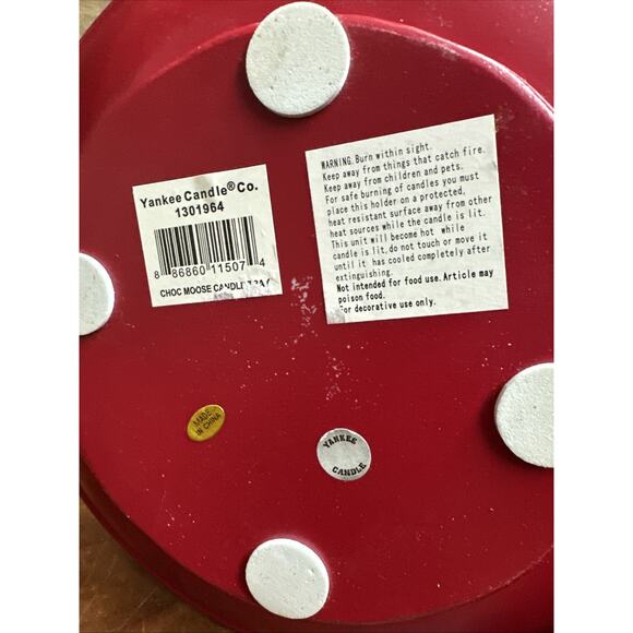 Yankee Candle Chocolate Moose Chef Holiday Christmas Candle Plate - Picture 5 of 5